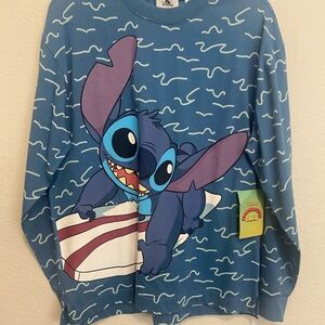 Disney Blue Sweatshirt with Surfing Stitch Design